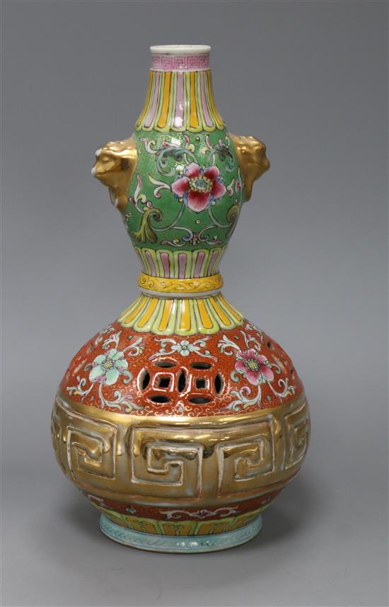 A Chinese gourd vase height 29cm